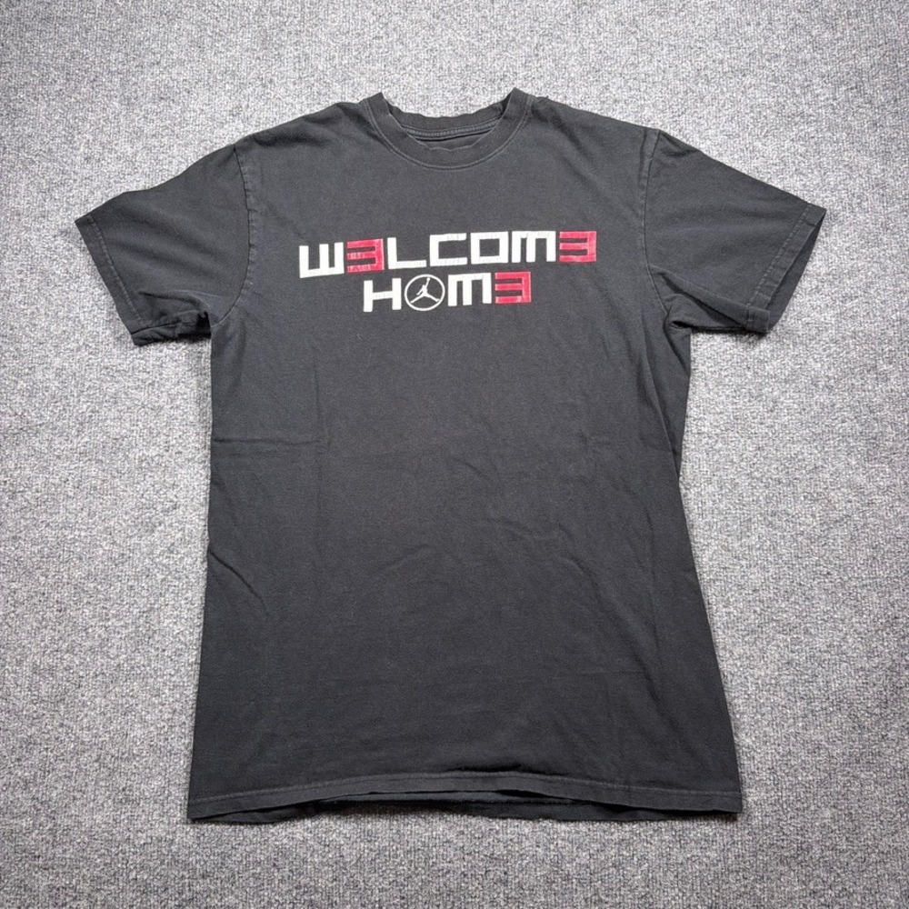 Nike Jordan T Shirt Dwayne Wade Miami Heat Welcome Home Black Jumpman RARE